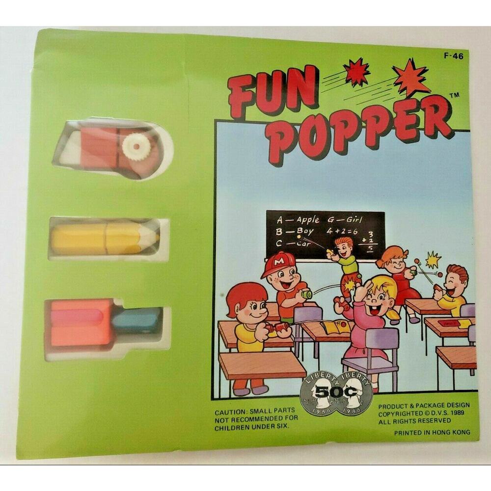 Vintage 3 Fun Popper 1989‎ Store Vending Display Box New Old Stock